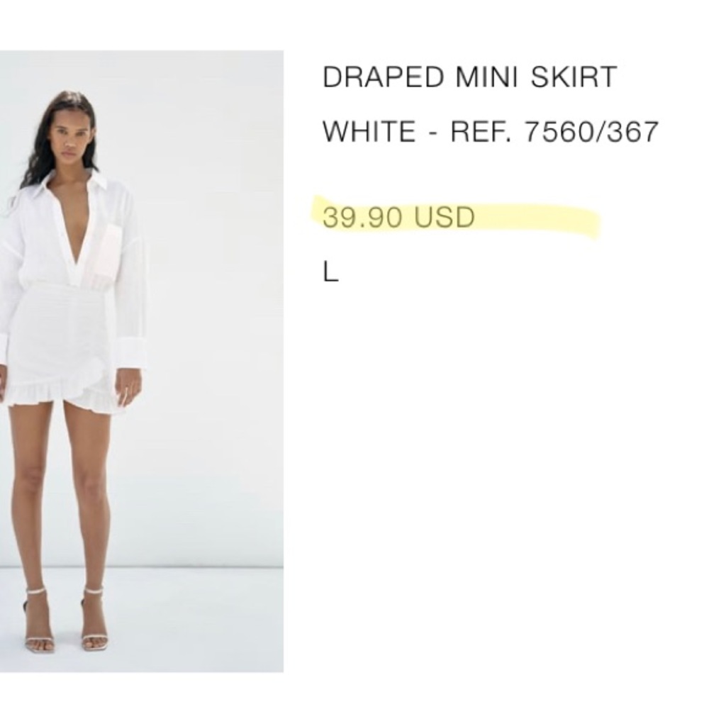 NEW W/tag ZARA draped skirt